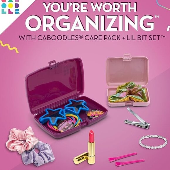 CABOODLES CARE PACK & LITTLE BIT SET Pink & Violet, Travel Organizers for Makeup - Picture 2 of 4